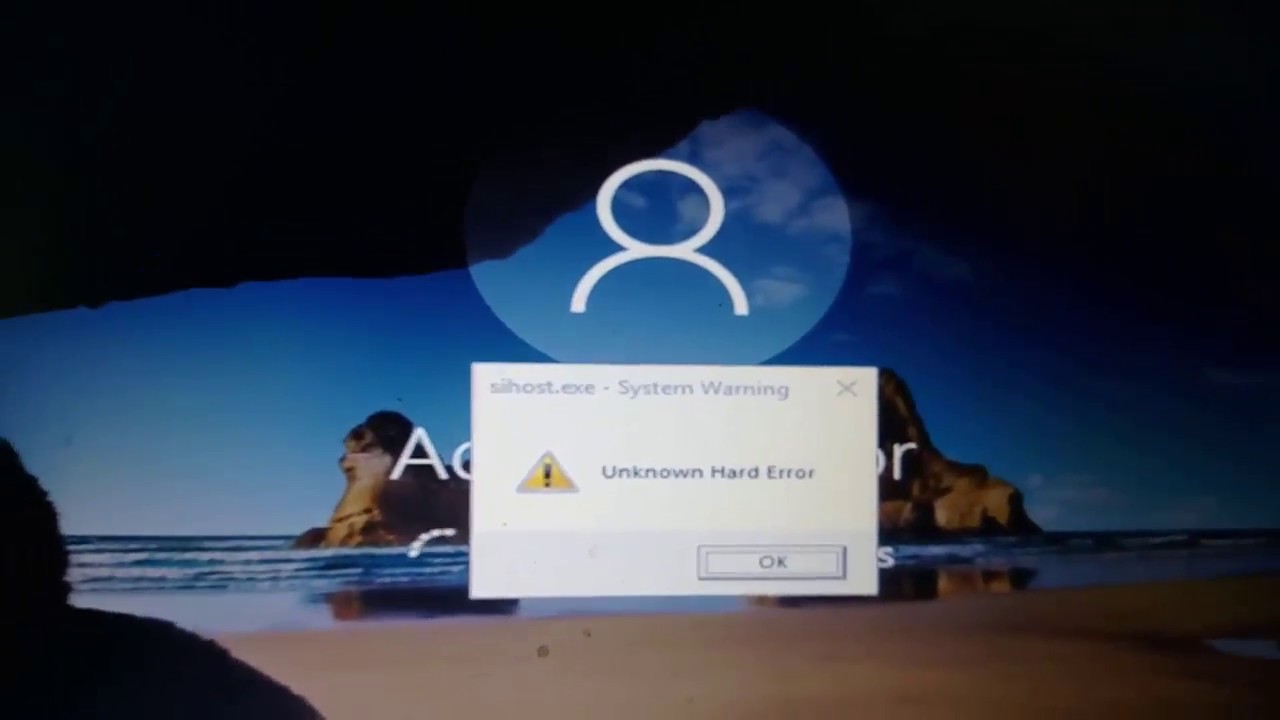 Unknown hard error что делать виндовс 10